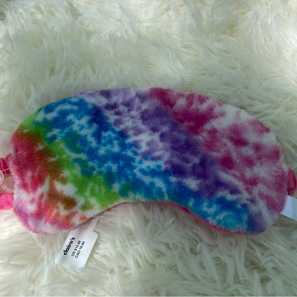 Claire’s Colorful Plush Tie-Dye Sleep Mask